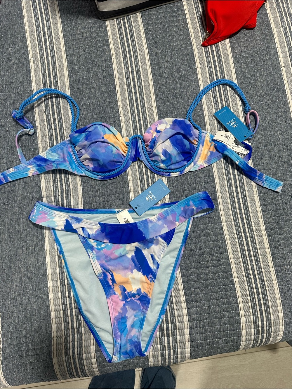 Cupshe Blue Multi-Color Women's Bikini